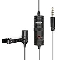 Movo LV1 Lavalier Lapel Clip on Microphone for Cameras, Camcorders and Smartphones Compatible with iPhone and Android Perfect Lav Mic for Filming