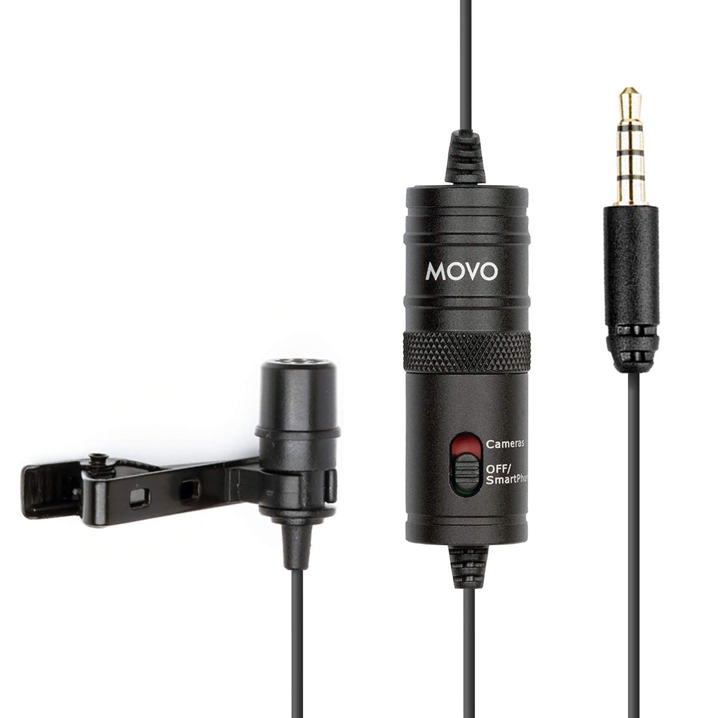 Movo LV1 Lavalier Lapel Clip on Microphone for Cameras, Camcorders and Smartphones Compatible with iPhone and Android Perfect Lav Mic for Filming