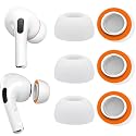 Memory Foam Ear Tips for AirPods Pro and AirPods Pro 2 Silicone Shield 3 Pairs Replacement Tips (White, S/M/L)
