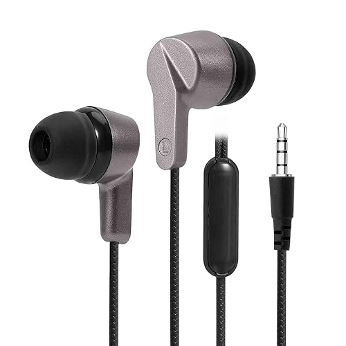 UrbanX R2 Wired in-Ear Headphones with Mic for LG K92 5G with Tangle-Free Cord, Noise Isolating Earphones, Deep Bass, in-Ear Bud Silicone Tips