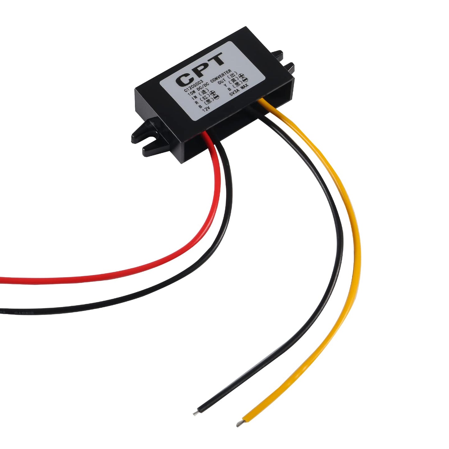 DIANN 12V to 5V 3A 15W Buck Converter Module - DC to DC Regulator Car Power Converter with Wire Interface