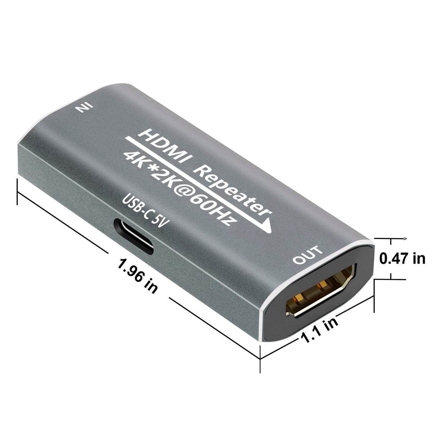 HDMI Booster Repeater 4K@60Hz for 80FT, HDMI Extender Female to Female Amplifier Signal Booster Plug & Play, for Gaming/Home Theater/Video Meeting/TV