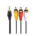 Replacement 1/3 Audio Cable 3.5mm to 3 RCA Audio AV Connection Cable TV Box Three Lotus Head AV Cable? Compatible with Smartphone, TV, MP3