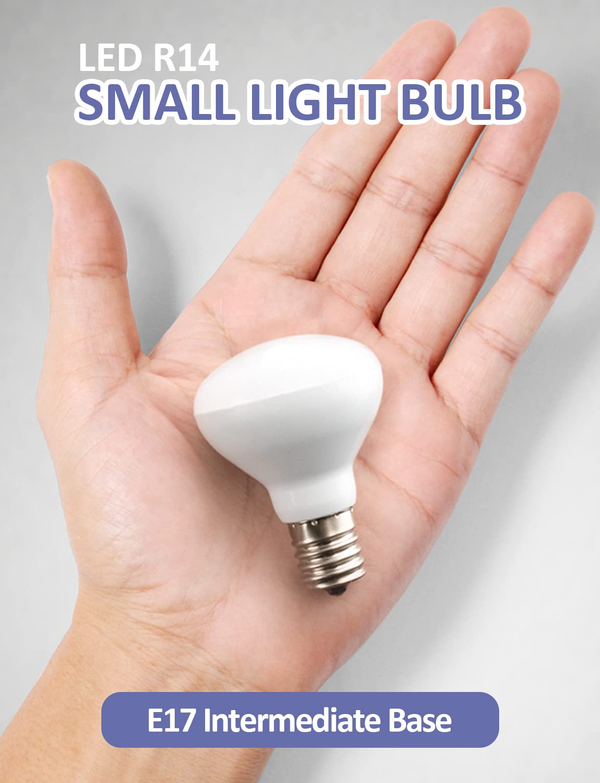 Maelsrlg E17 R14 LED Bulb Dimmable 4W(40W Equivalent) Small Light Bulb, E17 Intermediate Base, 300 Lumens, Curio Cabinet Light Bulb, Soft White 2700K