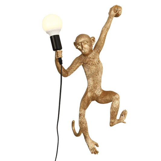 kangten Creative Monkey Wall Light Fixtures Industrial Vintage Resin Wall Sconce Light Fixtures Modern Art Decor Monkey Shape for Living Room Bedroom