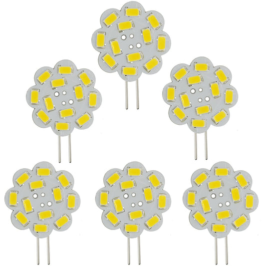 Edearkar 2W G4 LED Light Bulbs(6 Pack) LED Disc 20W Halogen Replacement Bulb,180 Degree Beam Angle,3000K Warm White,Dimmable, AC/DC 12V,G4 Bi Pin Lamp