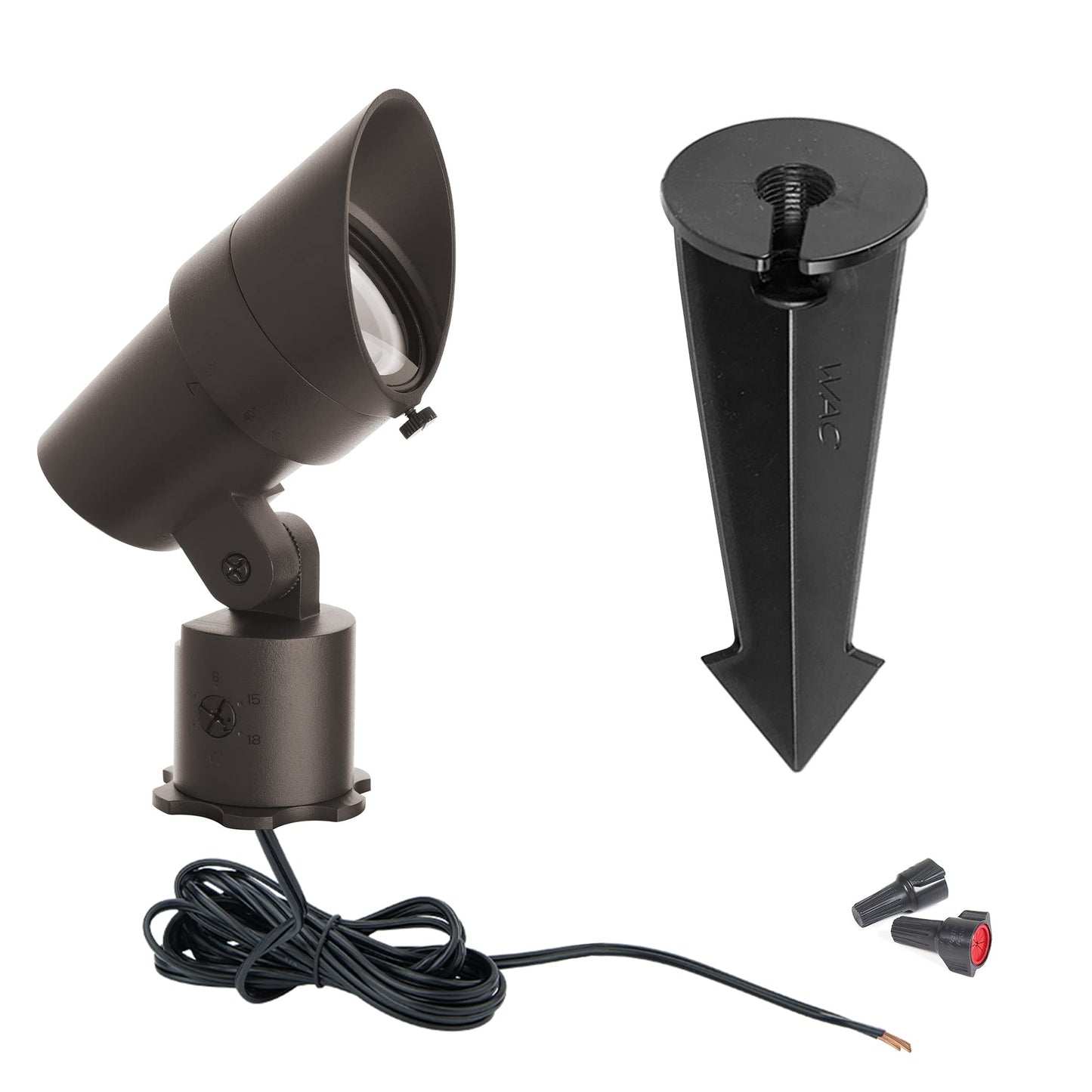 WAC Landscape Lighting, LED 12V Medium Size Accent Light with Adjustable Beam Angle and Integral Brightness Control 50-1300 Lumens 3000K Warm White