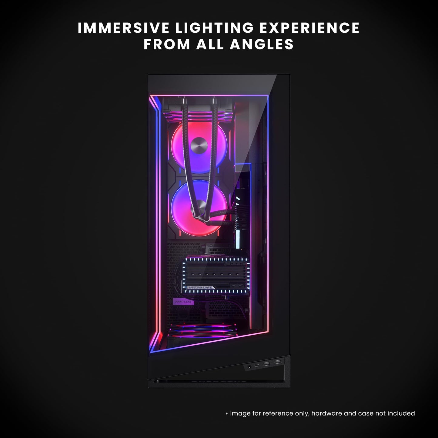 Phanteks NV9 Premium DRGB Kit, 4X D/A-RGB LED modules for NV9 Outer Frame, 1x D/A-RGB Power hub Included (Black)