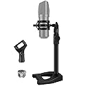 InnoGear Desktop Microphone Stand, Mic Stand Desk Table with Weighted Base Shock Mount Mic Clip 3/8" to 5/8" Adapter Adjustable Height for Hyper X