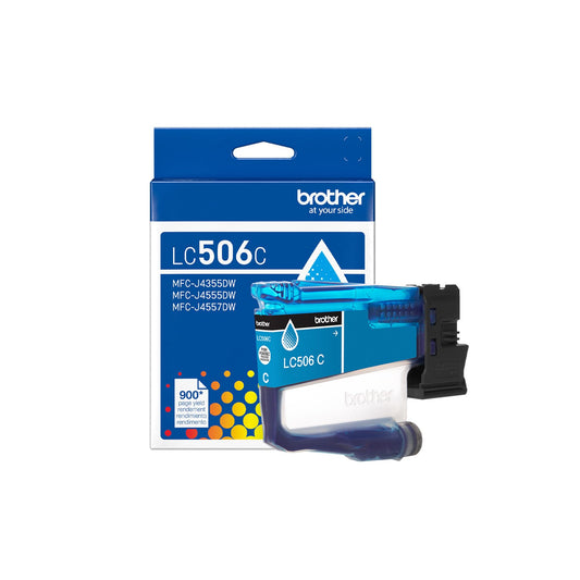 Brother Genuine LC506C Standard Yield Cyan Ink Cartridge (for use INKvestment 4355, 4555, and 4557 Printers)