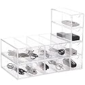 3 Pack 4-tier Clear Plastic Cable Organizer Drawer, Acrylic Sunglasses Organizers, Cable Management Box, Power Cord Storage Boxes with 30 Elastic