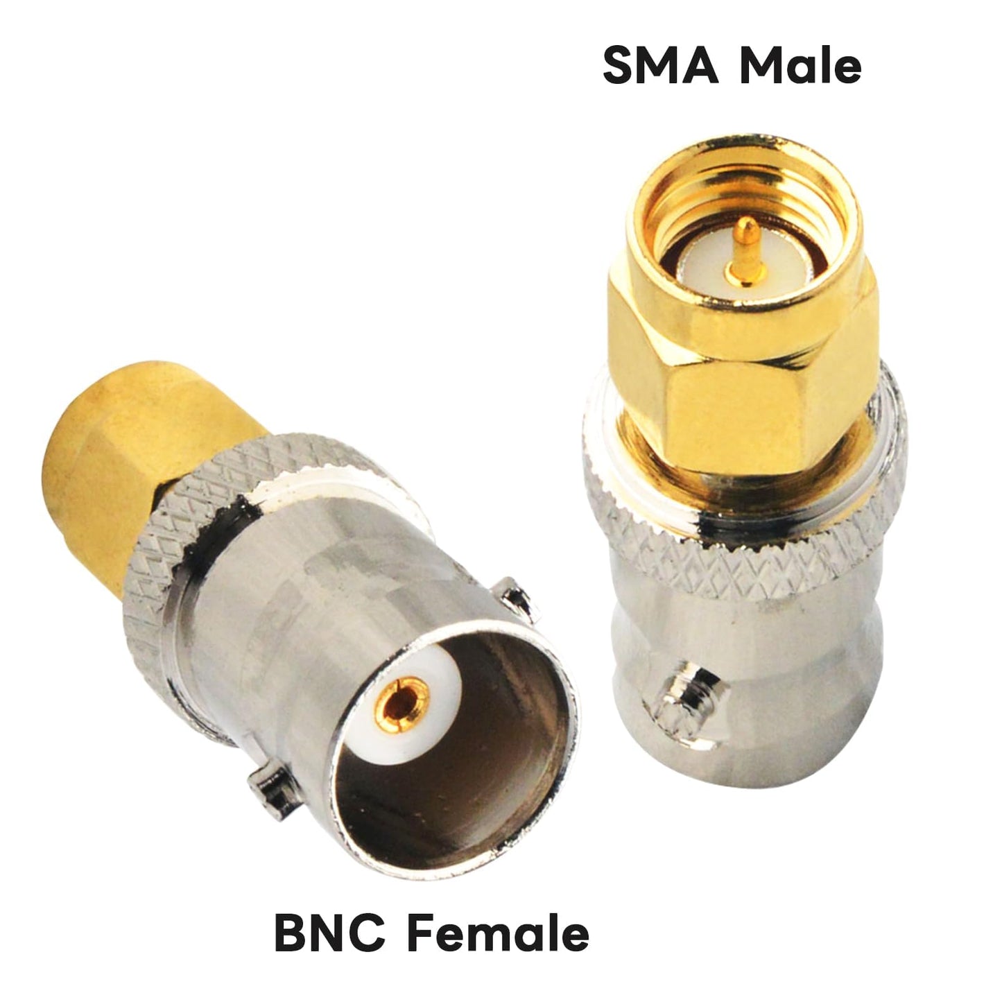 BOOBRIE BNC SMA Coax Connector SMA Male to BNC Female Coaxial Connector Low Loss Coax Adapter for RF Antennas, Wireless LAN Devices, Coaxial cable