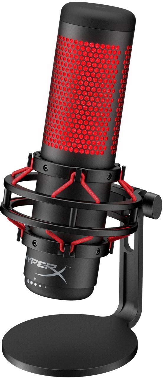 Newest HyperX - QuadCast USB Multi-Pattern Electret Condenser Microphone | 2020 Edition | for PS4, PC and Mac | Pop Filter | Anti-Vibration Shock
