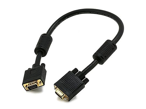 Monoprice 1.5ft SVGA Super VGA M/M Monitor Cable w/ ferrites (Gold Plated) (2 Pack)