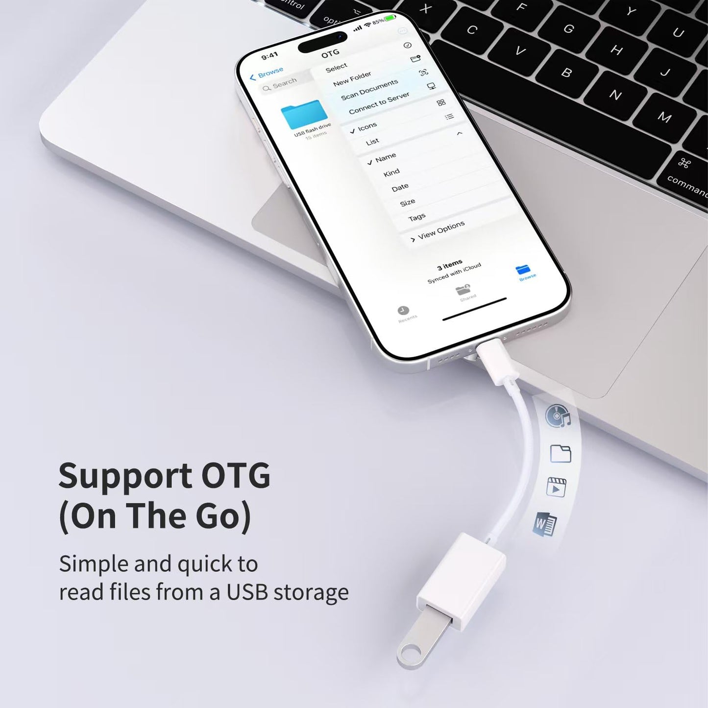 USB C to USB 3.0 Adapter [2 Pack], USB C Male to USB Female OTG Cable Thunderbolt3 to USB Adapter Compatible with MacBook Pro/Air, iPhone 17 Pro…