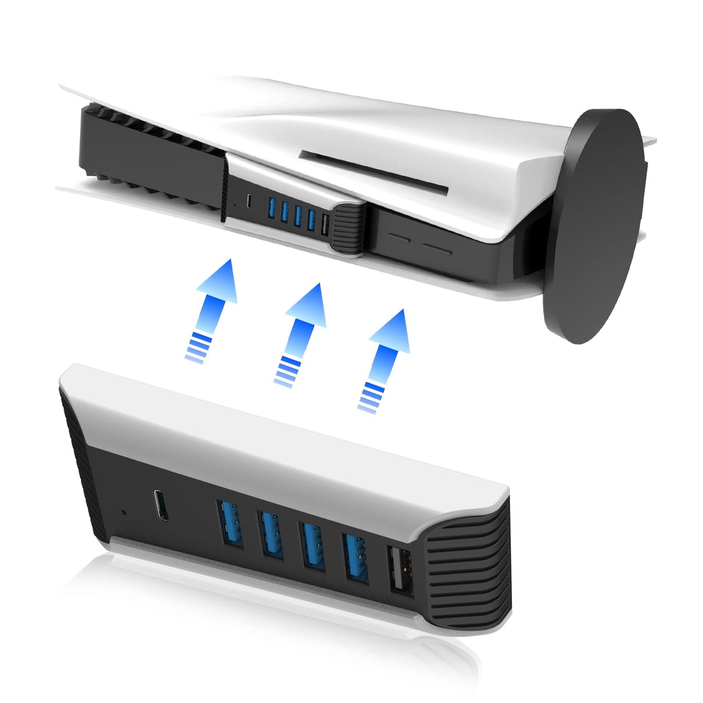 YOXXZUS USB Hub for PS5, 5-in-1 USB Port Expander Compatible with PS5 Console