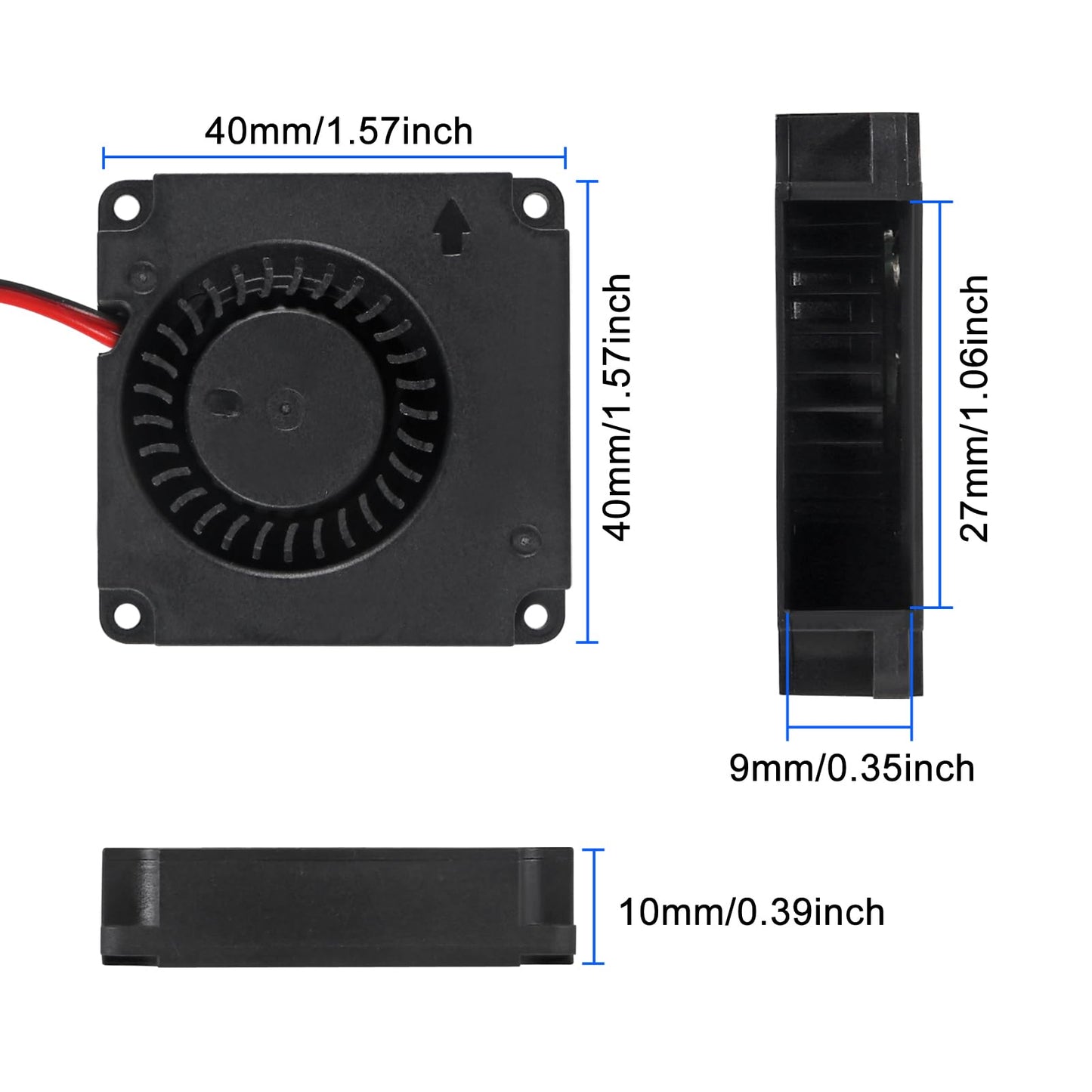 XIITIA 6pcs 4010 5V Turbine Fan 40x40x10mm DC Turbo Fan Bearing Blower Radial Cooling Fans with 2 Pin Terminal for 3D Printer Parts