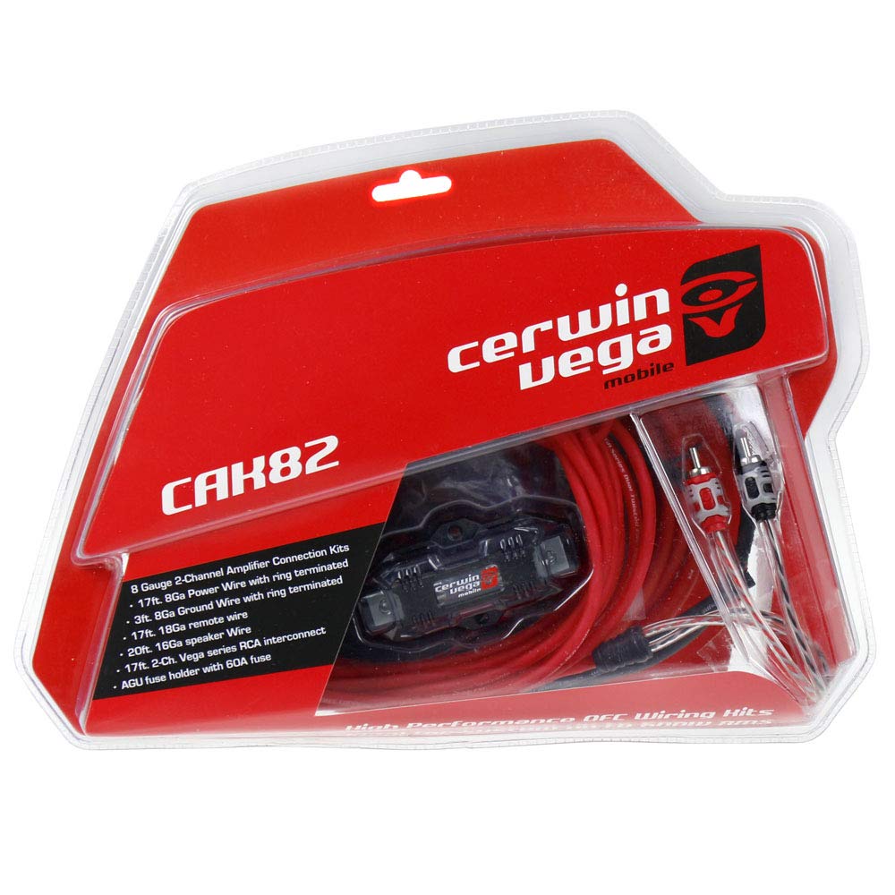 Cerwin-Vega 8 Gauge 2 Channel Amplifier Wiring Kit with RCA CAK82