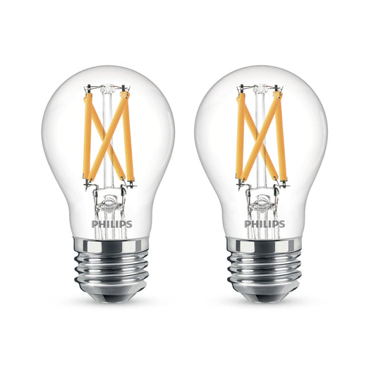 PHILIPS LED Clear Dimmable A15 Light Bulb - EyeComfort Flicker Free - 8W = 60W - 800 Lumen - Daylight (5000K) - E26 Base - Indoor - Title 20 - Pack