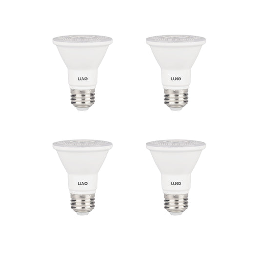 LUNO PAR20 Dimmable LED Bulb, CRI 90+, 8W (50W Equivalent), 500 Lumens, 4000K (Neutral White), Medium Base (E26), UL Listed (4-Pack)