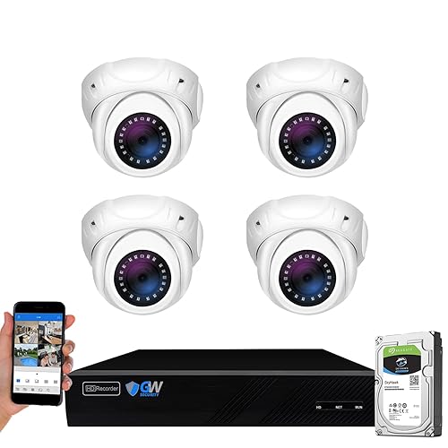 GW Security 8 Channel 4K NVR 8MP Smart AI Face Recognition Surveillance Security Camera System with 4 Super HD 8MP IP PoE Microphone Dome Security