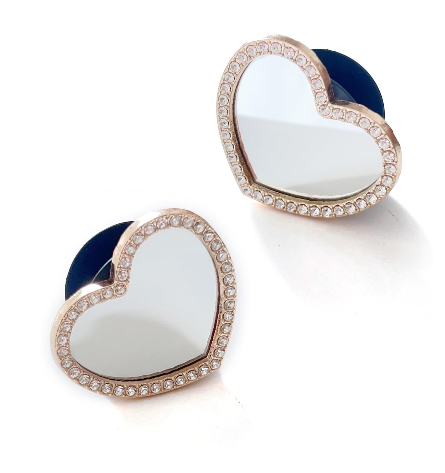 Cute Glitter Mirror Phone Grip Expanding Kickstand for Cellphone Grip Holder Universal Rotatable (Love Heart Mirror)