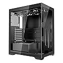 VEVOR PC Gaming Case, Mid-Tower, Computer Case with High-Airflow Tempered Glass Panel, Dust Filter, 2 x 120 mm Fans, Cable Management, for GPU up