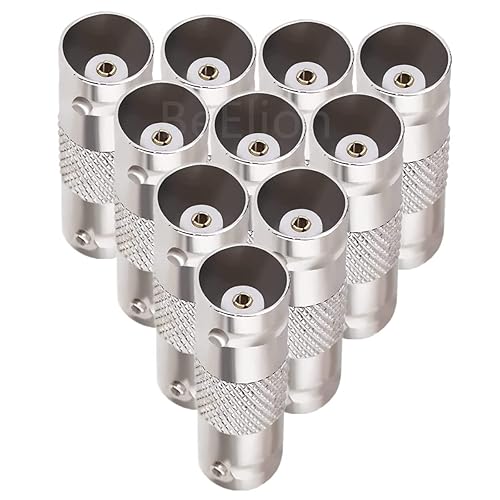 BeElion 10Pack BNC Female to BNC Female Jack Coupler Adaptor Connectors for Security CCTV DVR Camera System