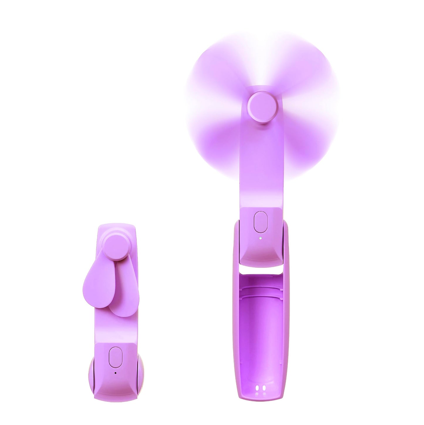 Red by Kiss 2-in-1 Rechargeable Pocket Fan - Mini USB-C Handheld, 3 Speeds, Foldable Travel, 4H Runtime (Purple)