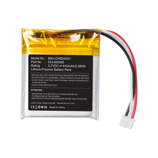 Estry 610mAh Battery Replacement for Logitech H820e 533-000095