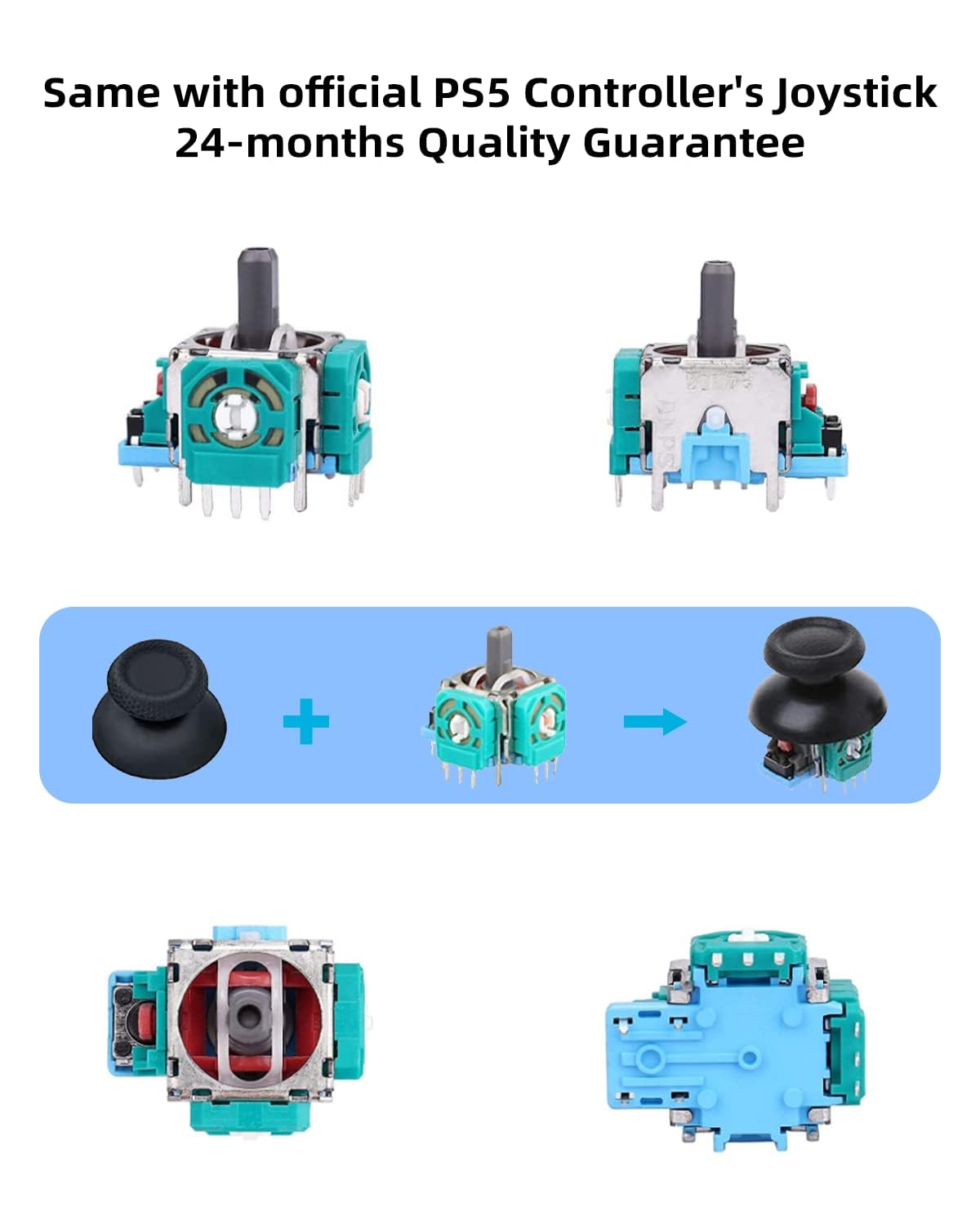 DUXICEPIN Kit for P5 Controller,39 PCS P5 controller Joysticks Part Replacement Thumbsticks with Repair Screwdriver Kit for P5 controller DualSense