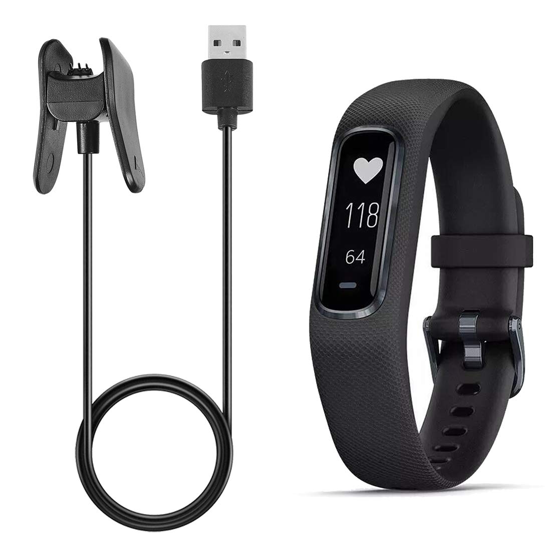 LOKEKE for Garmin Vivosmart 4 USB Charging Cable, Replacement USB Charger Charging Cables for Garmin Vivosmart 4 Sync Date Cable