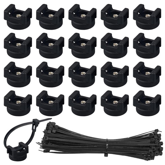 20PCS Magnetic Zip Tie Mount, Multipurpose Magnetic Cable Management Mount, 20 Mounts and 200 High Strength Nylon Cable Ties, Supplies for Organizing