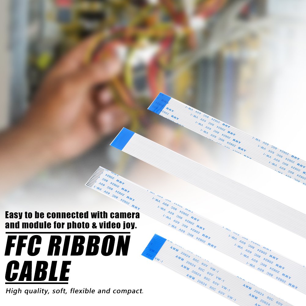 Acogedor 3Pcs 15Pin 30cm/50cm/100cm FFC Cable Extender, FFC Ribbon Flexible Flat Cable for Camera