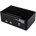 StarTech.com 2 Port KVM Switch - DVI and VGA w/ Audio and USB 2.0 Hub - Dual Monitor / Display / Screen KVM Switch - DVI VGA , TAA (SV231DDVDUA)