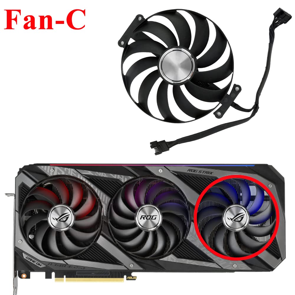 inRobert 95MM T129215SU 12V 0.5A 7Pin Graphics Card Fan for ASUS ROG Strix RX 6700XT 6800 RTX 3070 3080 3090 Gaming Video Card (Full Set Fan)