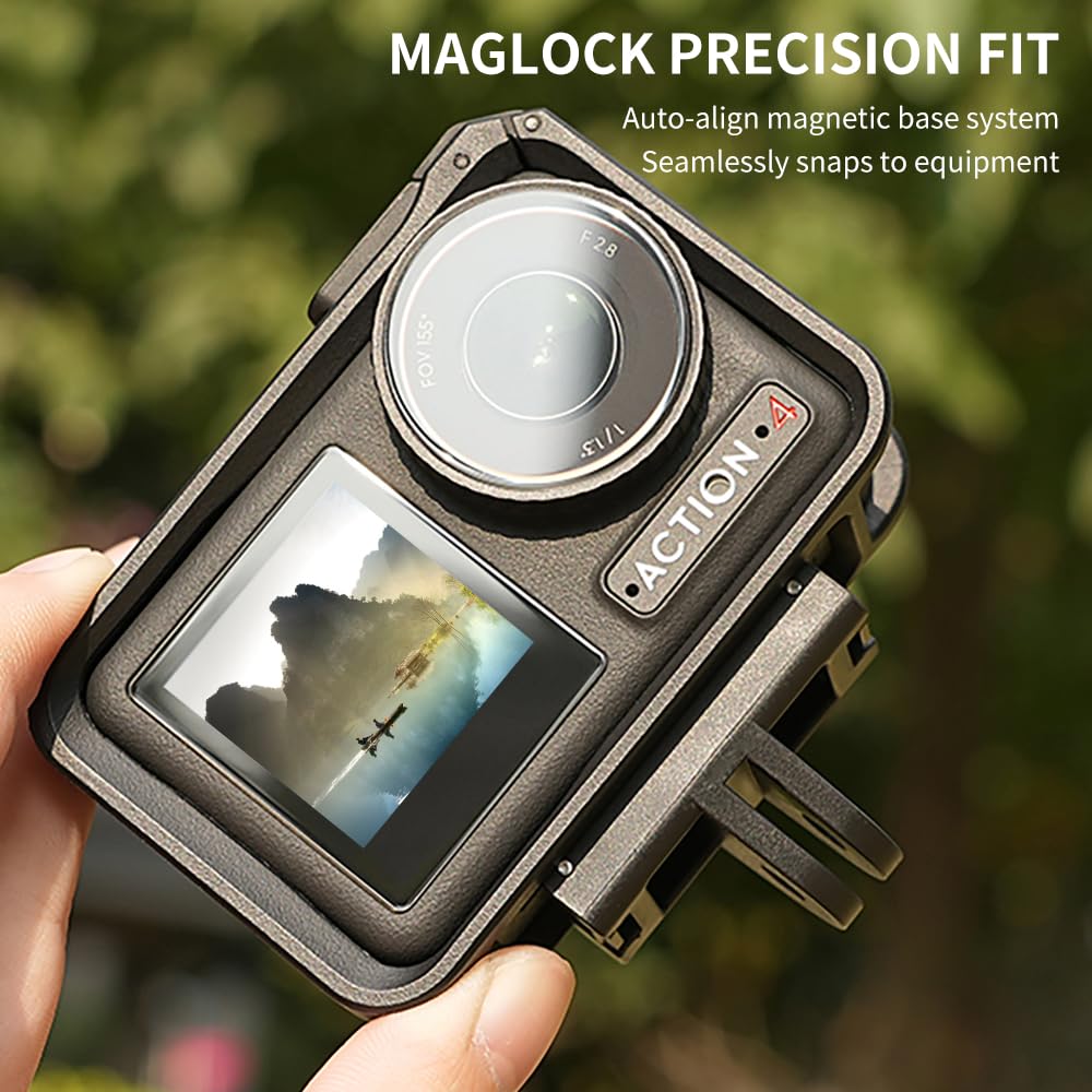 2-Pack Action 5 Pro Magnetic Adapter Mount for DJI OSMO Action 5 Pro Quick Release Mount, Action 4/Action3, with Dual-Claws for DJI Action Camera