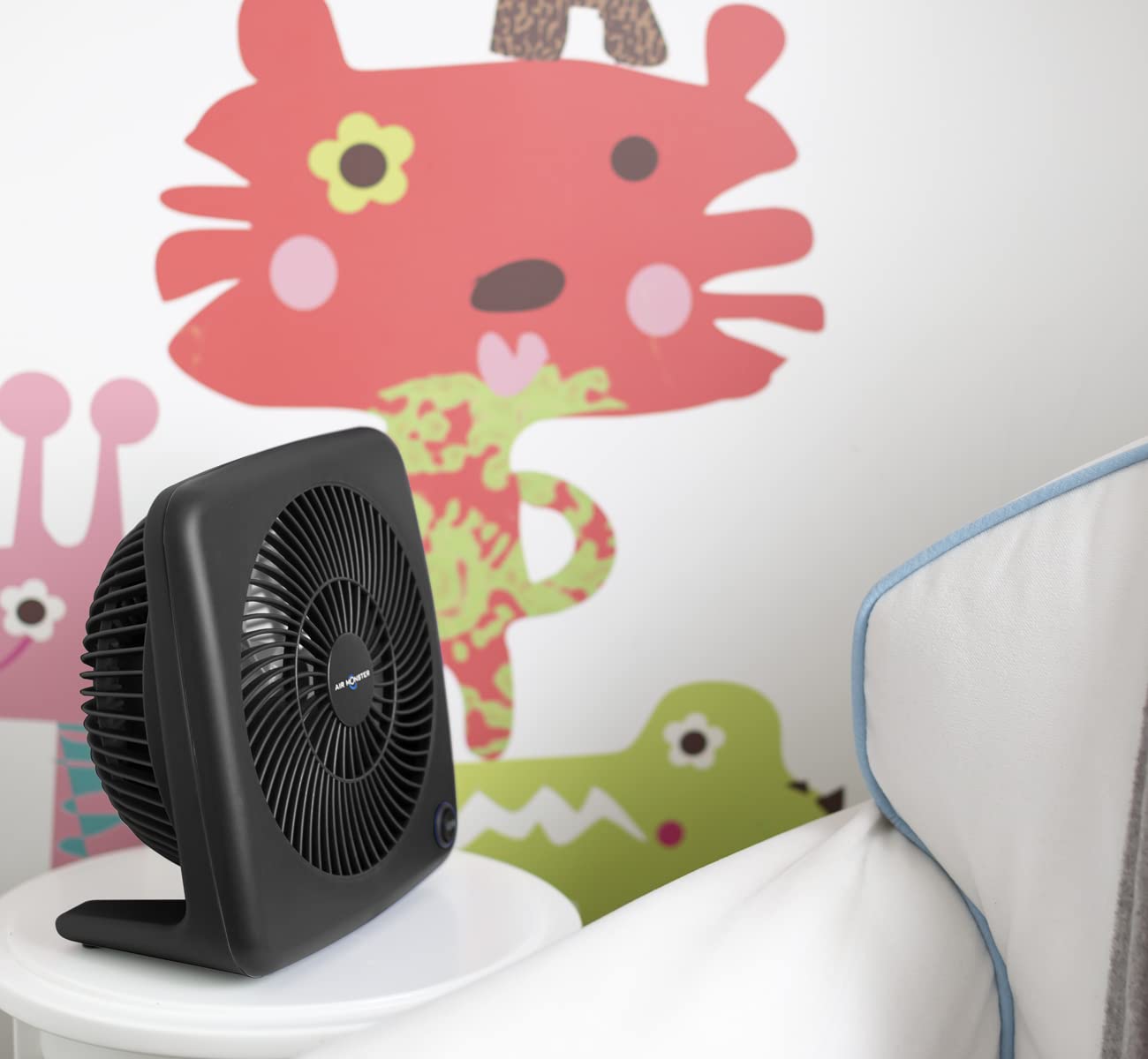 Air Monster 7 Inch Room Fan, Small Fan, Table Fan, Matte Black, 2 Speed