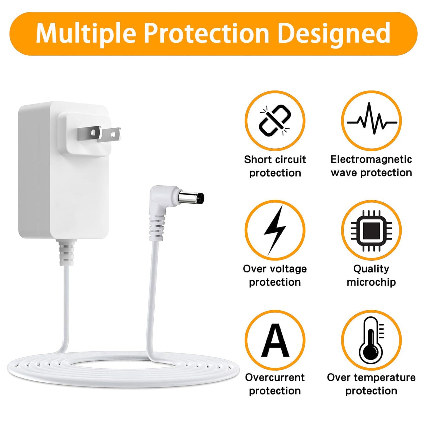 12V Power Cord for Levoit Core Mini Air Purifier Levoit LAP-C161-WUS LAP-C161-KUS LAPC161WUS LAPC161KUS Charger Power Supply Adapter - 2M/6.6Ft