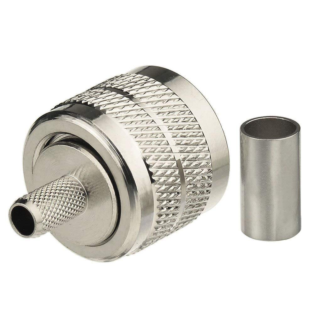 Superbat SO239 + PL259 Crimp Connector Kit PL-259 SO-239 Solder Connectors Crimp with RG58 RG142 RG400 LMR195 RG303 RG141 Low Loss Coaxial Coax Cable