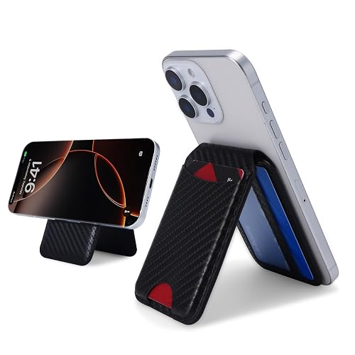 for MagSafe Wallet with Adjustable Stand,Stronger Magnetic Wallet for iPhone,3 Individual Card Slots Holder,Open ID Window,Vegan Leather RFID wallet