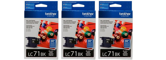 Brother Printer bALxk LC71BK Standard Yield Ink, Black (3 Pack)
