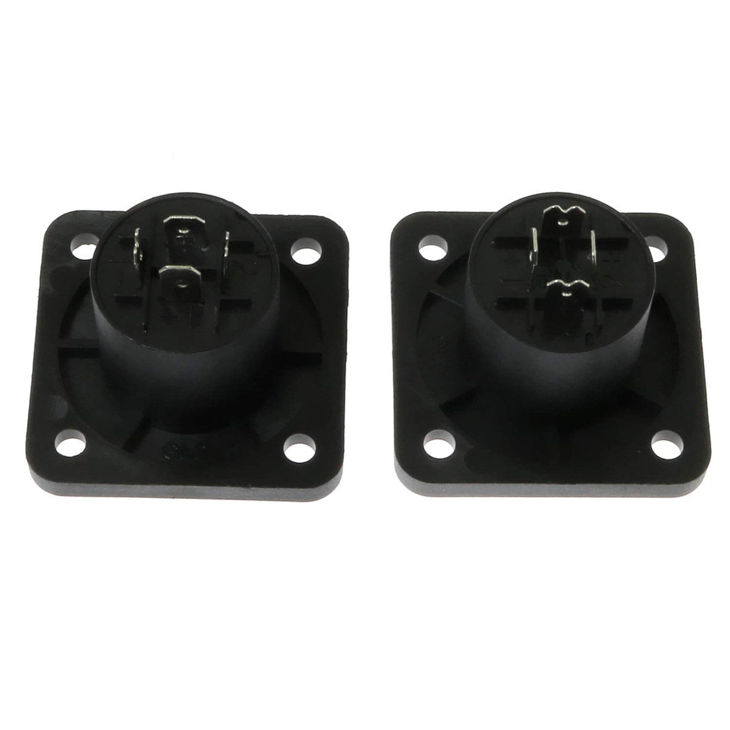 E-outstanding 2PCS 4 Pole Conductor Female Panel Mount Square Chassis Jack Speaker Audio Socket Connector