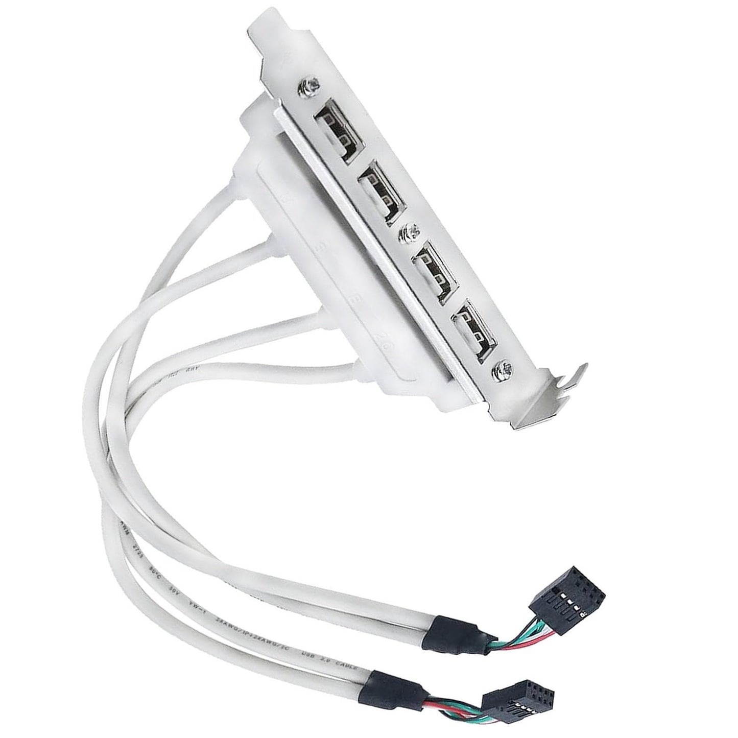 Motherboard 4 Ports USB 2.0 Hubs Expansion Rear Panel Header Bracket USB Hub Connector Cable Adapter