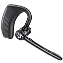 Wireless Headset Bluetooth Earpiece with Dual Noise Canceling Microphone Hands Free Headphones Single Ear Earphone Over Ear Earbud for iPhone Samsung