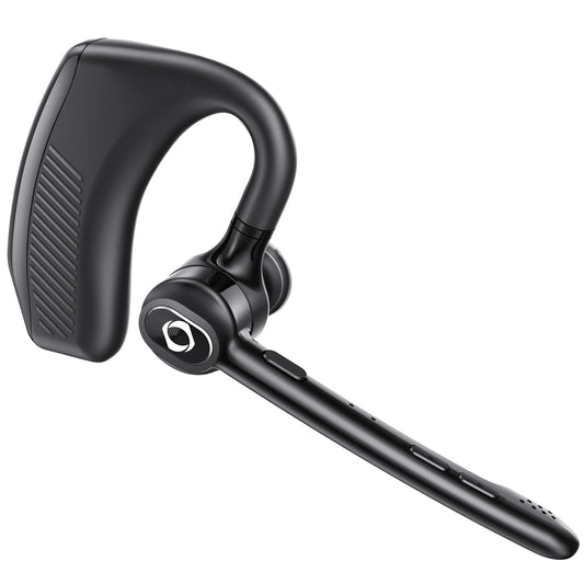 Wireless Headset Bluetooth Earpiece with Dual Noise Canceling Microphone Hands Free Headphones Single Ear Earphone Over Ear Earbud for iPhone Samsung