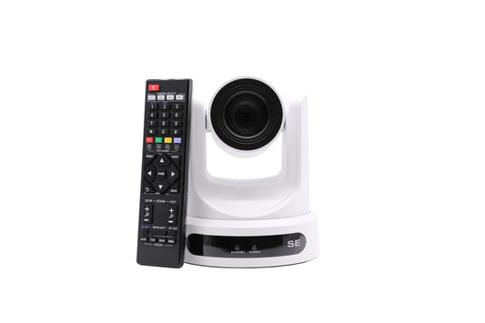 PTZOptics Move SE 20x 1080p Full HD Advanced PTZ Auto-Tracking Pan Tilt Zoom Camera for Live Streaming and Video Production (White)