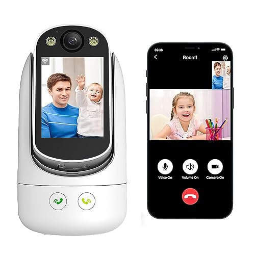 Video Call Security Camera Indoor, Nanny Camera Baby Camera Pet Camera,2-Way Video Call,2-Way Audio, 360°Pan/Tilt WiFi Camera for Home Security