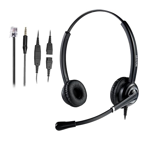 MAIRDI Phone Headset with Microphone Noise Canceling, RJ9 Headset for Landline Deskphone Call Center, Office Headset for Yealink