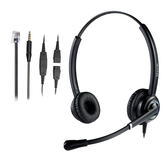 MAIRDI Phone Headset with Microphone Noise Canceling, RJ9 Headset for Landline Deskphone Call Center, Office Headset for Yealink
